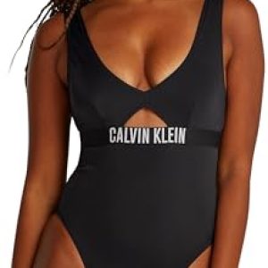 Calvin Klein Traje de baño Mujer One Piece Espalda Abierta, Negro , M rebajado hoy