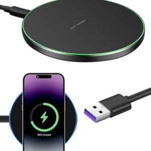 35W Cargador inalámbrico rápido de inducción de Compatible con iPhone 16/15/14/13/12/11 Pro MAX, Samsung Galaxy S25 Ultra/S24 Plus/S23 FE, Google Pixel 9/8 Pro, Cargador inalámbrico rápido para al mejor precio