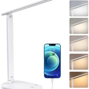 CHOLLO: BSRANE Lámpara de escritorio LED plegable, 5 colores y atenuación continua, puerto USB de carga, control táctil, cuidado ocular, para estudio y lectura rebajado hoy