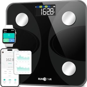 OPORTUNIDAD: Runstar Báscula de Baño Digital Inteligente con App – Análisis de 13 Composición Corporal y Alta Precisión hasta 180kg para Hombres y Mujeres al mejor precio