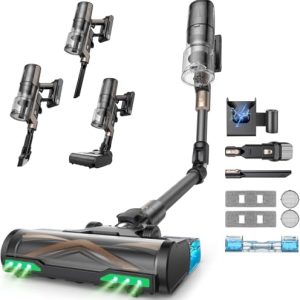 REBAJADO: Proscenic P20 Aspiradora sin Cable 70kPa/680W/70Mins, Autoportante con Barra Plegable, Limpia Bajo Muebles sin Agacharte, Aspiradora con Cepillo Anti-Enredo para Pelo de Mascotas/Suelos/Alfombras con oferta