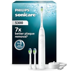 OPORTUNIDAD: Philips Sonicare 5300 cepillo dental eléctrico, sónico con 2 niveles de intensidad, alerta de presión, EasyStart, SmarTimer y BrushPacer, blanco, modelo HX7108/04 en promoción