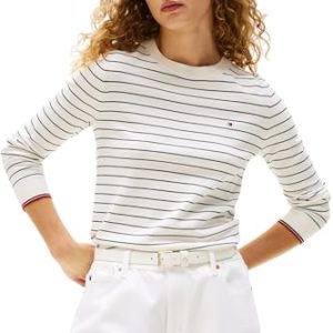 CHOLLO: Tommy Hilfiger Jersey Mujer Jersey Fine con cuello redondo, Multicolor , XXS rebajado hoy