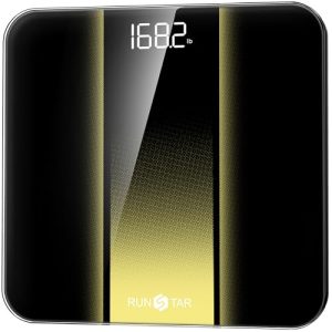 Báscula de baño digital RunStar, báscula de alta precisión, con pantalla LED retroiluminada, precisa con vidrio templado de 6 mm, 180 kg/400 lb en promoción