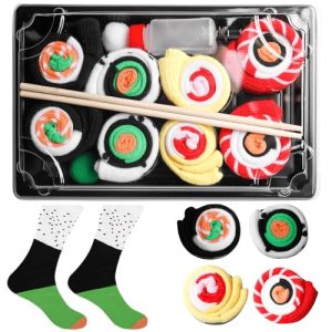 ¡GRAN PRECIO! BAIFULAI 4 pares de calcetines de sushi, divertidos calcetines en forma de sushi para hombre y mujer, regalos divertidos para hombres con oferta