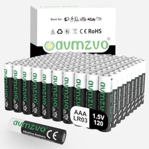 avmzvo Pilas AAA LR03 120 unidades de alcalinas 1,5 V, baterías de larga duración, potentes, se pueden usar para juguetes, alarmas y otros dispositivos electrónicos【10 años de garantía】 en promoción