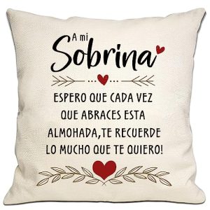 CHOLLO: Sobrina Regalo de Tío Tía Espero Que Cada Vez Que Abraces Este Cojín Te Recuerde Lo Mucho Que Te Quiero Funda de Cojín Sobrina Regalo de Cumpleaños y Graduación