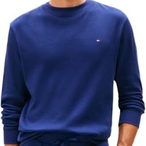 OFERTA: Tommy Hilfiger Sweatshirt Hombre Waffle con Cuello Redondo, Azul , XXL en promoción