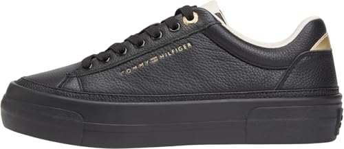 Tommy Hilfiger Tenis de Plataforma TH Tumbled LTR FW0FW09018 Low Top, Color Negro , 39, Black, 39 EU con descuento