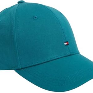 PROMOCIÓN: Tommy Hilfiger Gorra de algodón con 6 Paneles para Hombre, diseño de Bandera TH Am0Am13008, Color Verde, Talla única en promoción