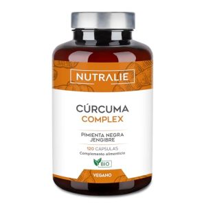 TOP VENTAS: Cúrcuma Orgánica con Jengibre y Pimienta Negra – Curcumina y Piperina – Turmeric Cúrcuma BIO -120 Capsulas Nutralie