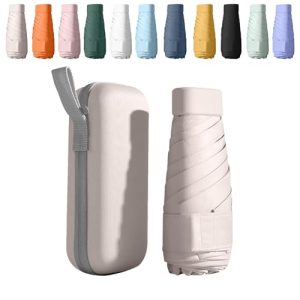 CHOLLO: Mini Paraguas Plegable, Paraguas Pequeño de Bolsillo con Protección UV 50+ y Antiviento | 6 Costillas Reforzadas | Incluye Estuche Compacto | Portátil para Viaje, Sol y Lluvia | Unisex con oferta