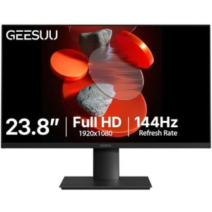 TOP VENTAS: GEESUU Monitor PC 24 , Computer Gaming Pantalla Ordenador 144Hz, , VESA 75x75mm, 6ms, VA, 99% sRGB, Luz Azul Baja, HDMI 2.0, DP1.2
