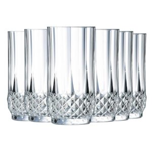 PROMOCIÓN: Cristal D’Arques Paris – 6 vasos altos, de 36 cl, de Kwarx, colección Longchamp – Brillo, transparencia y alta resistencia – Molduras icónicas – Fabricación realizada en Francia rebajado hoy