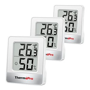 TOP VENTAS: ThermoPro TP49-3 pequeño higrómetro digital termómetro interior termómetro ambiente monitor de temperatura y medidor de humedad para la comodidad de la oficina en casa termómetro reptil 3 piezas rebajado hoy