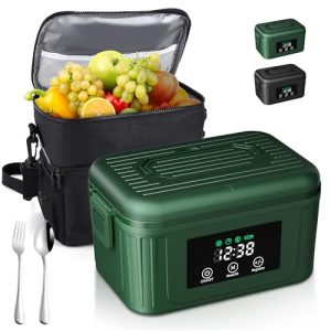 DESCUENTO: Aurevit Fiambrera Eléctrica Inalámbrica 1,4L para Adultos, Lunch Box Calefactable que Prepara tu Comida a la Hora Deseada con Mantenimiento Automático, Calentador Portátil con Bolsa Isotérmica con oferta
