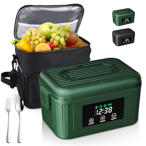 DESCUENTO: Aurevit Fiambrera Eléctrica Inalámbrica 1,4L para Adultos, Lunch Box Calefactable que Prepara tu Comida a la Hora Deseada con Mantenimiento Automático, Calentador Portátil con Bolsa Isotérmica con oferta