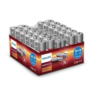 DESCUENTO: Philips Paquete Económico de Pilas 40 Piezas – 24x Pilas AA y 16x Pilas AAA – Pila Alcalina de Alta Duración – para Mando a Distancia, Radio y Más con oferta