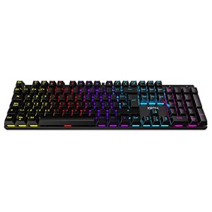 PROMOCIÓN: K KASIC – Teclado mecánico Gaming RGB con switches Rojos, Layout español, retroiluminación Rainbow, 25 Teclas Anti-ghosting y 12 Multimedia, Modo Juego, conexión USB – Negro al mejor precio