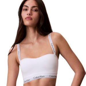 REBAJADO: Calvin Klein Sujetador Bralette Mujer Lightly Lined Bandeau, Blanco , L con oferta