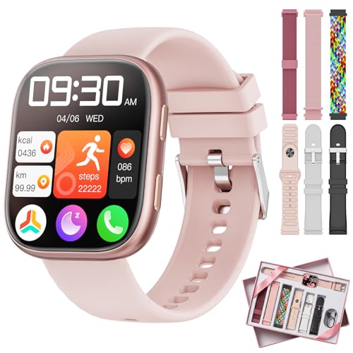 Mingtawn Reloj Inteligente Mujer con 7 Correas,|Regalos Mujer|, 1.83" Smartwatch con Llamada, 100+ Modos Deportivos, Monitor Pulsometro/SpO2/Sueño, Relojes Inteligentes para Android iOS