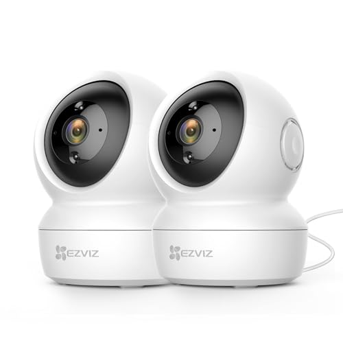 EZVIZ Kit de 2 Cámaras Vigilancia WiFi Interior 360º, C6N Camara Vigilancia Bebe 1080P, Visión Nocturna, Audio Bidireccional, Detección de Movimiento, Control Remoto, Blanco en promoción