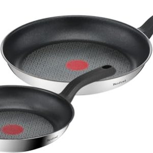 OPORTUNIDAD: Tefal Comfort Max – Juego de Sartenes de 24/28 cm, Apto inducción, antiadherente, revestimiento titanio, Thermo-signal, apto lavavajillas y horno, acero inoxidable | Oferta Amazon