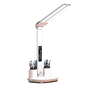 DESCUENTO: CBEI Lámpara de escritorio LED, regulable, con 3 temperaturas de color, pantalla LCD multifunción, lámpara de mesita, sin parpadeo, protección ocular, lámpara de lectura, adecuada para oficina en promoción