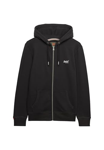 TOP VENTAS: Superdry Hombre Sudadera con Capucha Y Logo Esencial, Carbon Black, L | Oferta Amazon