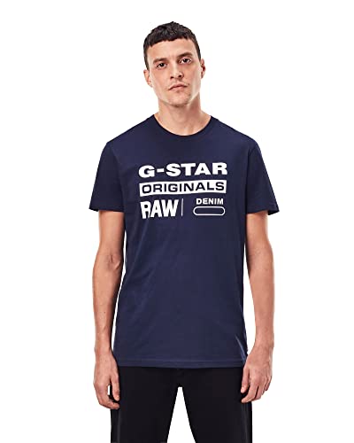 ¡GRAN PRECIO! G-STAR Camiseta Graphic 8 para Hombre, Azul , L con oferta