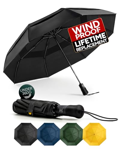 OFERTA: Chakipee Paraguas Plegable Antiviento - Paraguas Resistente al Viento, Paraguas Automático Portátil Compacto de Viaje, Toldo con doble ventilación, Revestimiento de Teflón 210T Negro | Oferta Amazon