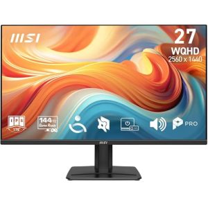 TOP VENTAS: MSI Pro MP275QA E14 de 27″ WQHD, 2560 x 1440 IPS, 144 Hz, 1 ms, Compatible con HDR, Adaptive-Sync, Eye-Care, Altavoz Integrado, HDMI 2.0b, DP 1.2a, sin Marco, inclinación Ajustable, Negro con oferta