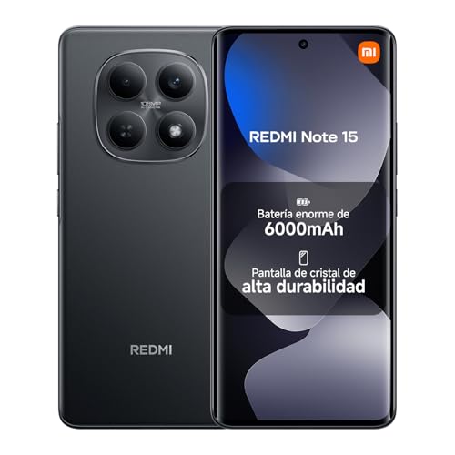 XIAOMI REDMI Note 15 - Smartphone de 8+256GB, Pantalla AMOLED FHD+ de 6,77", Helio G100-Ultra, cámara de 108MP, 6000 mAh, , Negro al mejor precio