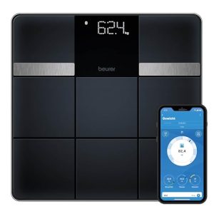 OFERTA: Beurer BF 450 báscula personal con conexión a la aplicación, báscula de grasa corporal digital con 17 valores de medición, estructura de baldosas mate, 8 memorias de usuario, 180 kg