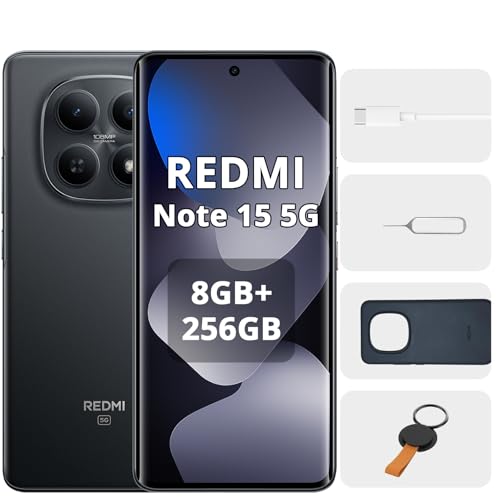OFERTA: Xiaomi Redmi Note 15 5G 8GB+256GB Smartphone, Pantalla AMOLED FHD+ 6.77", Snapdragon 6 Gen 3, Cámara 108MP, Batería 5520 mAh, Color Negro rebajado hoy