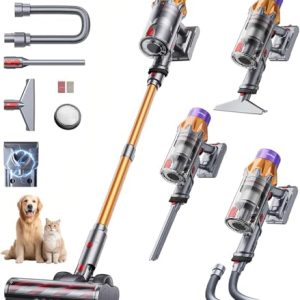 DESCUENTO: Aspiradora sin Cable 600W/50KPA/65Min , Escoba Aspiradora sin Cable Potente con AUTO Modo, Carga de Pared, Aaterapia, Manguera de 1M, Cepillo Antienredos para Cabello/Alfombras/Pisos al mejor precio