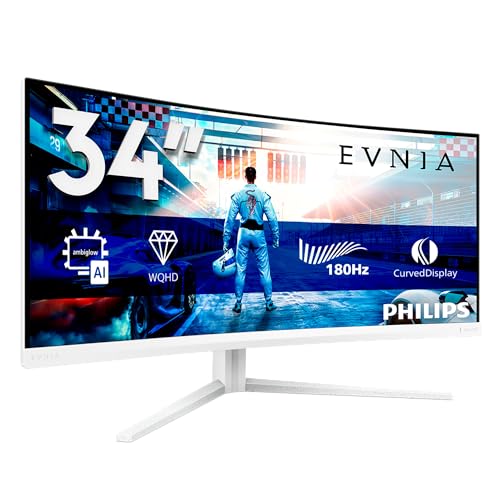 OFERTA: Philips EVNIA 34M2C5501A - Monitor 34 UWQHD Curvo, WLED, 180Hz, Fast VA, 1 ms GtG, HDR10, Adaptive Sync., Altavoces, Altura Ajustable Gris