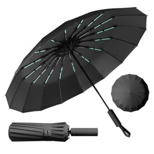 TOP VENTAS: LENDOO Paraguas Compacto Glegable 16 Varillas Antitormentas, Gran Paraguas Plegable con Apertura Automática, a Prueba de Viento,Anti-UV con oferta