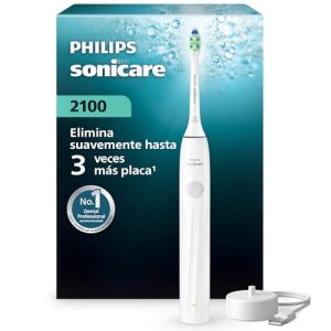 REBAJADO: Philips Sonicare Serie 2100 – Cepillo dental sónico con 2 niveles de intensidad, función EasyStart, SmarTimer, autonomía de 14 días, blanco, modelo HX4021/01, en promoción