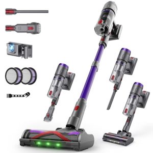 REBAJADO: Circlio Aspiradora Sin Cable 58000Pa/600W/75Min, Escoba Aspiradora sin Cable de 1.6L, Pantalla Táctil LED Inteligente, Aspirador Inalámbrico Antienredo, Ideal para Suelos, Alfombras y Pelo de Mascotas con descuento
