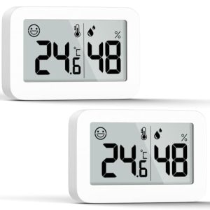 TOP VENTAS: DOOMAY 2Pcs mini higrómetro termómetro interior, medidor de humedad con Celsius , medidor de humedad digital de temperatura para invernadero, bebé, bodega, reptil, incubadora, armario en promoción