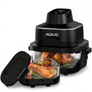 OFERTA: ADIVO Freidora de Aire Vidrio 4L/1.5L,1500W,Tazón de Vidrio Visual,Doble Capacidad,4 Modos, Sin Aceite ni Recubrimiento,Apta para Lavavajillas,Portátil para Camping/Oficina,Cocina Sana y Rápida al mejor precio