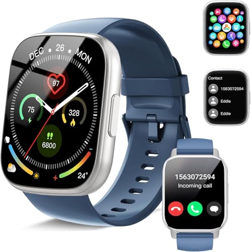 DESCUENTO: Reloj Inteligente Mujer Hombre, 1.95" HD Smartwatch con Llamadas , Smart Watch con Pulsómetro/Monitor de Sueño/Podómetro, 110+ Modos Deportivos, IP68 Pulsera Actividad para Android iOS, Azul con descuento