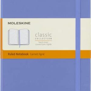OPORTUNIDAD: Moleskine – Cuaderno Clásico con Hojas de Rayas, Tapa Dura y Cierre con Goma Elástica, Tamaño Grande 13 x 21 cm, Color Azul Hortensia, 240 páginas en promoción