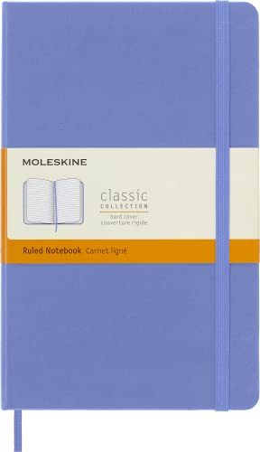 OPORTUNIDAD: Moleskine - Cuaderno Clásico con Hojas de Rayas, Tapa Dura y Cierre con Goma Elástica, Tamaño Grande 13 x 21 cm, Color Azul Hortensia, 240 páginas en promoción