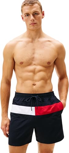 Tommy Hilfiger Bañador Hombre Medium Drawstring con Bolsillo Trasero, Azul , M | Oferta Amazon