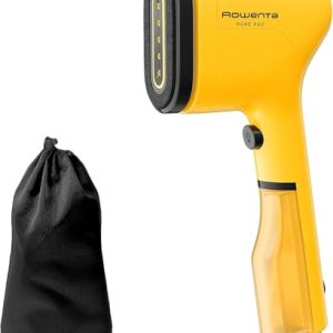 PROMOCIÓN: Rowenta Pure Pop – Plancha de vapor de 1300 W con salida de vapor de hasta 20 gr/min que plancha y purifica, elimina pelusas y pelo, cabezales reversibles, diseño para viaje, color amarillo, DR2026 | Oferta Amazon
