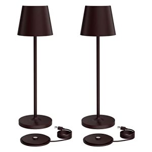 PROMOCIÓN: K-Bright 2 piezas LED Lámpara de escritorio con batería Regulable 3000K Color de luz cálida recargable para Adecuado para interiores y exteriores Lámpara de escritorio de carga USB Bronze.… | Oferta Amazon