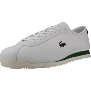 DESCUENTO: Lacoste Club-Low Zapatillas de Piel, Blanco con Detalles en Verde, Suela de Caucho Texturizada, Estilo Deportivo Retro