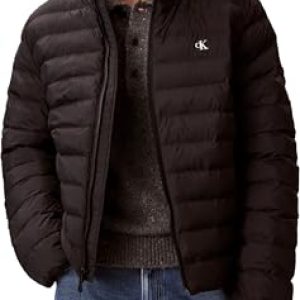 ¡GRAN PRECIO! Calvin Klein Cazadora acolchada Hombre Nylon Hooded Puffer con capucha, Negro , L